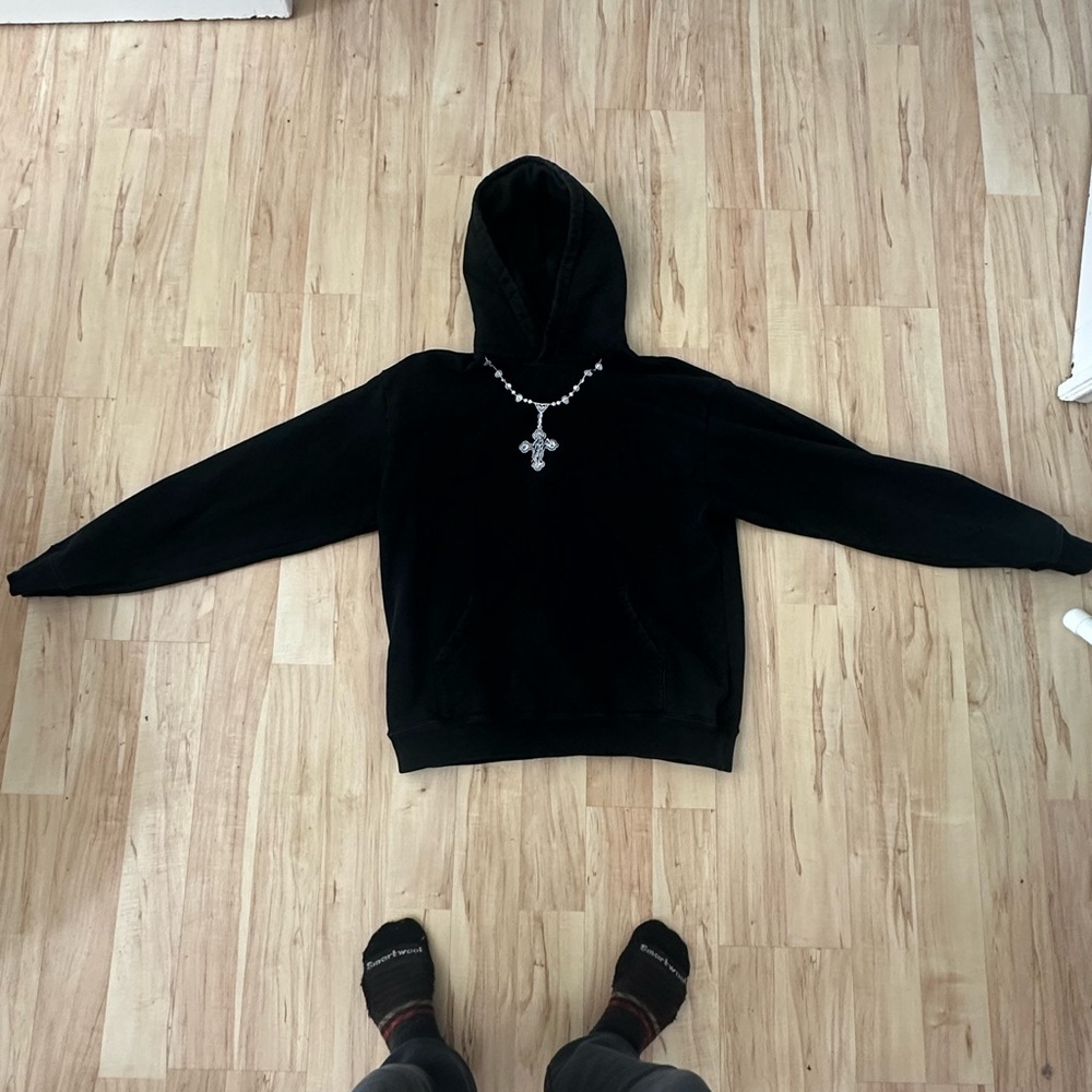 Black Hoodie with Cross Design